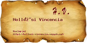 Hollósi Vincencia névjegykártya